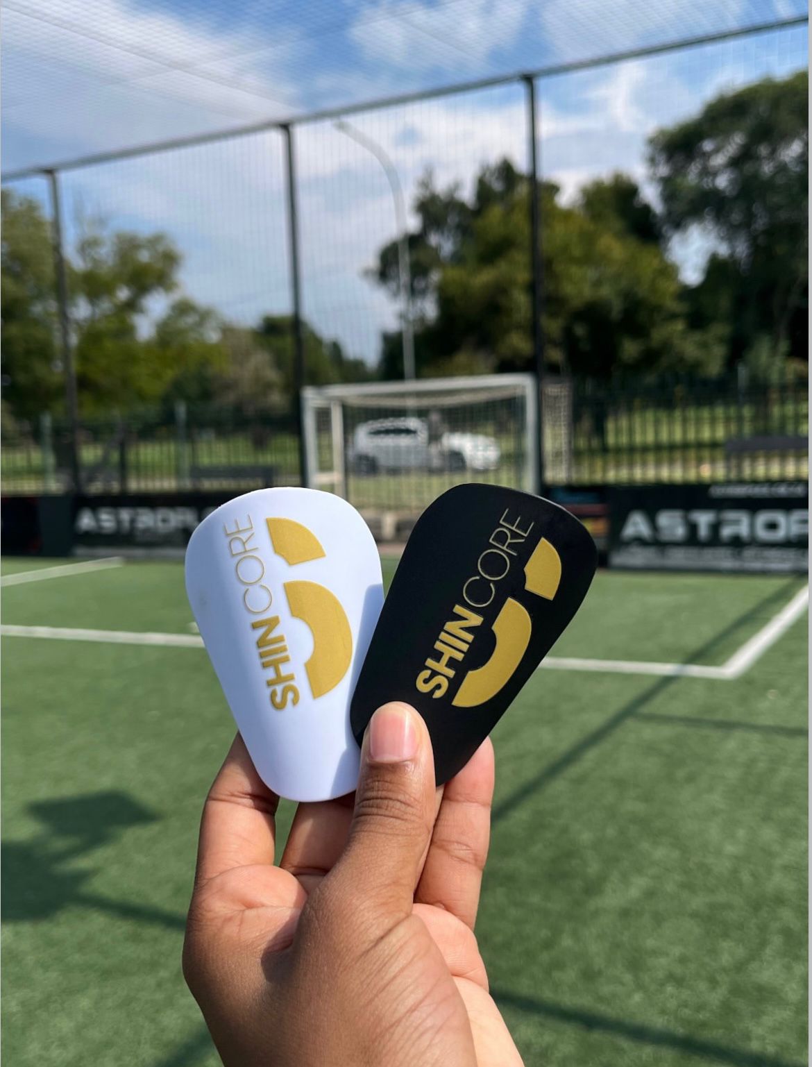 ShinCore shin pads in premium packaging